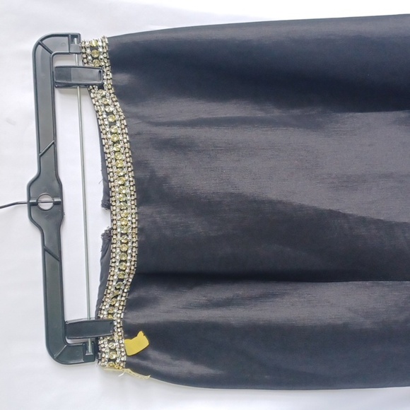 Mori Lee: Black Rhinestone embellished Maxi skirt, 42" Long - Picture 3 of 8